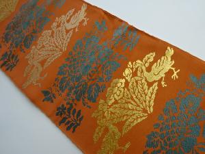 アンティーク　花鳥模様織り出し袋帯（材料）